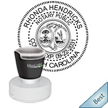 South Carolina Notary Pre Inked Round Stamp with Expiration Date